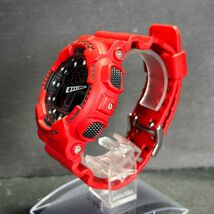 美品 CASIO カシオ G-SHOCK ジーショック GA-100B-4A 腕時計 クオーツ アナデジ 多機能 レッド ステンレススチール メンズ 新品電池交換済_画像6