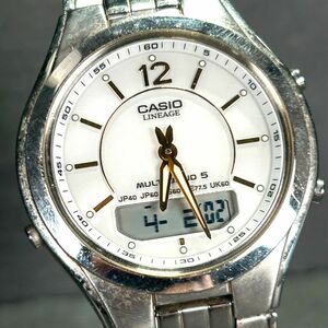 CASIO カシオ LINEAGE リニエージ LCW-M200DJ-7 腕時計 タフソーラー 電波時計 アナデジ ホワイト ゴールド ステンレススチール メンズ