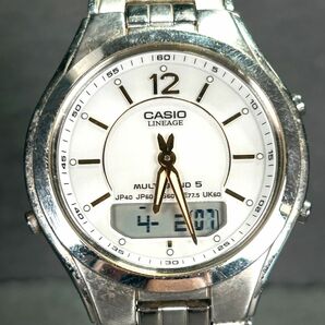 CASIO カシオ LINEAGE リニエージ LCW-M200DJ-7 腕時計 タフソーラー 電波時計 アナデジ ホワイト ゴールド ステンレススチール メンズの画像3