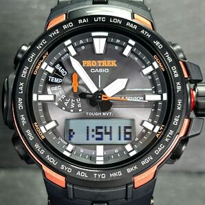 新品 CASIO カシオ PRO TREK プロトレック PRW-6000Y-1 腕時計 タフソーラー 電波時計 アナデジ カーボンファイバー 多機能 温度計測機能の画像3
