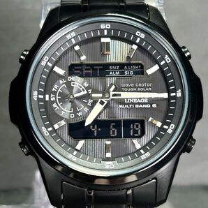 新品 CASIO カシオ LINEAGE リニエージ LCW-M300DB-1A 腕時計 タフソーラー 電波時計 アナデジ 多機能 ステンレススチール ブラック メンズの画像3