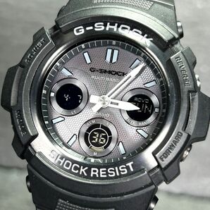 美品 CASIO カシオ G-SHOCK ジーショック AWG-M100B-1A 腕時計 タフソーラー 電波時計 ブラック アナデジ ステンレススチール 動作確認済みの画像2