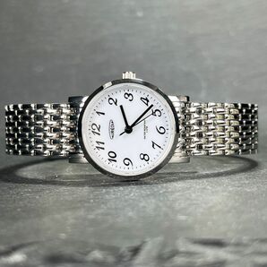 新品 AUREOLE オレオール SW-613L-03 腕時計 アナログ クオーツ サファイアガラス ホワイト文字盤 シルバー ステンレス 新品電池交換済みの画像5