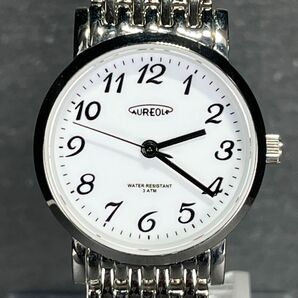 新品 AUREOLE オレオール SW-613L-03 腕時計 アナログ クオーツ サファイアガラス ホワイト文字盤 シルバー ステンレス 新品電池交換済みの画像1