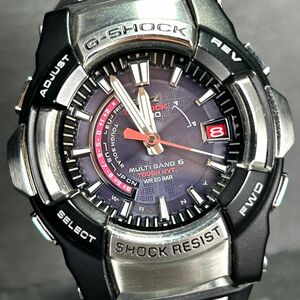 美品 CASIO カシオ G-SHOCK ジーショック GIEZ ジーズ GS-1200-1A 腕時計 タフソーラー 電波機能 アナログ 多機能 ステンレス 動作確認済み