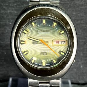 CITIZEN シチズン COSMOTRON コスモトロン 7802-870158 メンズ 腕時計 アナログ 自動巻き デイデイト オーバル グリーン文字盤 シルバー