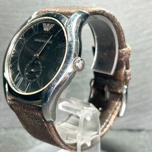 EMPORIO ARMANI エンポリオアルマーニ AR-1703 腕時計 クオーツ アナログ スモールセコンド ステンレススチール ブラック 新品電池交換済みの画像5