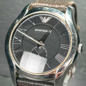 EMPORIO ARMANI エンポリオアルマーニ AR-1703 腕時計 クオーツ アナログ スモールセコンド ステンレススチール ブラック 新品電池交換済みの画像2