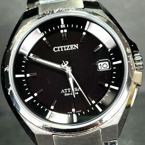 CITIZEN シチズン ATTESA アテッサ エコドライブ ATD53-3052 腕時計 ソーラー 電波時計 アナログ カレンダー チタニウム 動作確認済み