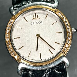美品 SEIKO セイコー CREDOR クレドール サイドダイヤ 18K 23.4g 5A70-0290 腕時計 クオーツ アナログ ゴールド×シルバー 動作確認済みの画像1