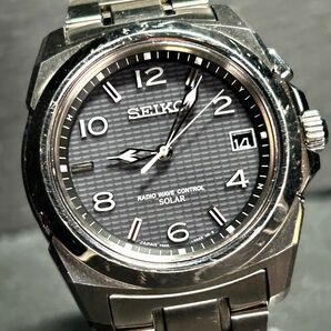 良品 SEIKO セイコー BRIGHTZ ブライツ SAGZ017 腕時計 ソーラー 電波時計 アナログ カレンダー チタニウム ブラック文字盤 動作確認済みの画像1