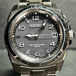 良品 SEIKO セイコー BRIGHTZ ブライツ SAGZ017 腕時計 ソーラー 電波時計 アナログ カレンダー チタニウム ブラック文字盤 動作確認済みの画像3