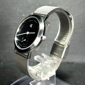 Calvin Klein カルバンクライン K3331 腕時計 クオーツ アナログ スモールセコンド ステンレススチール ブラック文字盤 新品電池交換済みの画像5