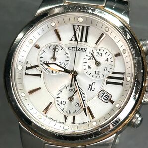 良品 CITIZEN シチズン XC クロスシー エコドライブ H504-T012485 腕時計 ソーラー アナログ クロノグラフ ステンレススチール 動作確認済の画像2