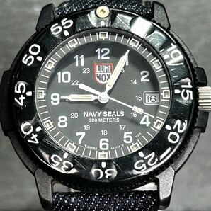 LUMINOX ルミノックス 3000シリーズ Ref.3001 ネイビーシールズ 腕時計 クオーツ アナログ カレンダー 岡山デニム 200M防水 新品電池交換済の画像3