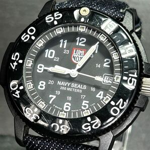 LUMINOX ルミノックス 3000シリーズ Ref.3001 ネイビーシールズ 腕時計 クオーツ アナログ カレンダー 岡山デニム 200M防水 新品電池交換済の画像2