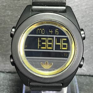 adidas アディダス SANTIAGO DIGITAL サンティアゴデジタル ADH2911 メンズ 腕時計 クオーツ カレンダー 多機能 ブラック 新品電池交換済み