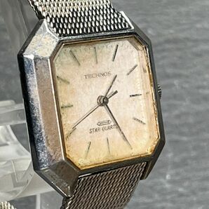 TECHNOS テクノス STAR QUARTZ スタークオーツ 1112050 メンズ 腕時計 アナログ オールシルバー オクタゴン ステンレス 新品電池交換済みの画像3