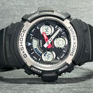 良品 CASIO カシオ G-SHOCK ジーショック AW-590-1A 腕時計 クオーツ アナデジ カレンダー ステンレススチール 多機能 新品電池交換済みの画像4