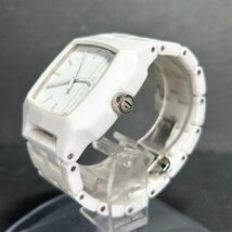 DIESEL ディーゼル DZ-1421 腕時計 クオーツ アナログ 3針 ホワイト セラミック ステンレススチール スクエア 新品電池交換済み 動作確認済_画像6