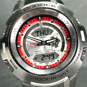 美品 CASIO カシオ G-SHOCK ジーショック コックピット G-740D-4AV 腕時計 クオーツ アナデジ 多機能 レッド ステンレス 新品電池交換済みの画像1