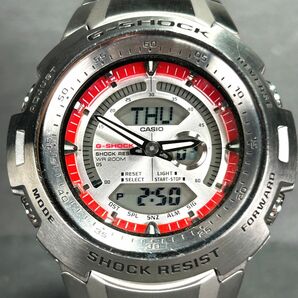美品 CASIO カシオ G-SHOCK ジーショック コックピット G-740D-4AV 腕時計 クオーツ アナデジ 多機能 レッド ステンレス 新品電池交換済みの画像3