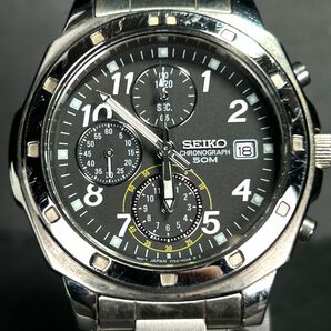 海外モデル SEIKO セイコー クロノグラフ SND195P1 腕時計 クオーツ アナログ カレンダー ステンレススチール 新品電池交換済み 動作確認済の画像3