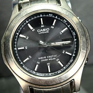 CASIO Casio LINEAGElinie-jiLIW-100TDJ-1A wristwatch tough solar radio wave clock analogue calendar titanium black operation verification ending 