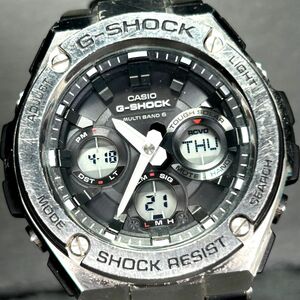 良品 CASIO カシオ G-SHOCK ジーショック G-STEEL ジースチール GST-W110-1A 腕時計 タフソーラー 電波ソーラー アナデジ 多機能 メンズ