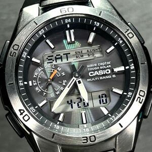 美品 CASIO カシオ WAVE CEPTOR ウェーブセプター WVA-M650-1A 腕時計 タフソーラー 電波ソーラー アナデジ カレンダー メンズ 動作確認済