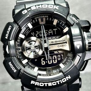 美品 CASIO カシオ G-SHOCK ジーショック GA-400GB-1A 腕時計 クオーツ アナデジ 多機能 ブラック×シルバー ステンレス 新品電池交換済みの画像1