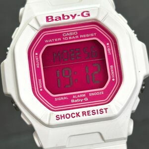 CASIO カシオ Baby-G ベビージー BG-5601-7 腕時計 クオーツ デジタル 多機能 ホワイト ピンク文字盤 ステンレススチール 新品電池交換済み