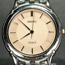 SEIKO セイコー DOLCE ドルチェ 8J41-6080 腕時計 クオーツ アナログ 3針 アイボリー文字盤 ステンレススチール メンズ 新品電池交換済み_画像3