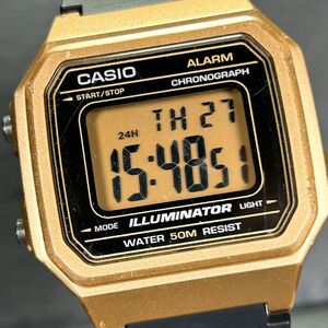 CASIO カシオ スタンダード W-217HM-9A 腕時計 クオーツ デジタル 多機能 ゴールド ブラック ステンレススチール ラバーベルト 動作確認済