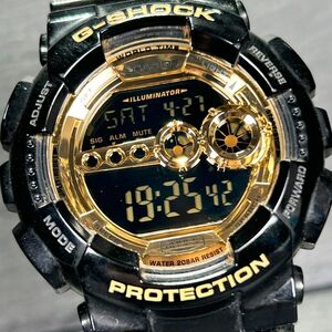 CASIO カシオ G-SHOCK ジーショック GD-100GB-1 腕時計 クオーツ アナデジ カレンダー ゴールド×ブラック 新品電池交換済み 動作確認済み