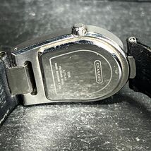 COACH コーチ 6.375.812 腕時計 アナログ クオーツ 2針 ブラック文字盤 シルバーケース レザーベルト ステンレス 箱付き 新品電池交換済み_画像7