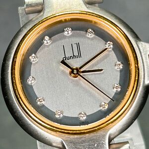  прекрасный товар dunhill Dunhill millenium 12P diamond SS GP комбинированный цвет наручные часы кварц дыра ro ground Gold серебряный новый товар батарейка заменена 