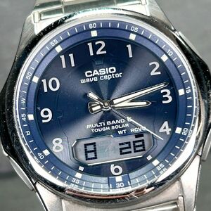 CASIO カシオ WAVE CEPTOR ウェーブセプター WVA-M630D-2A 腕時計 タフソーラー 電波ソーラー アナデジ ステンレススチール 動作確認済み