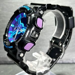 美品 CASIO カシオ G-SHOCK ジーショック ハイパーカラーズ GA-110HC-1A 腕時計 クオーツ アナデジ ブルー パープル 多機能 新品電池交換済の画像6