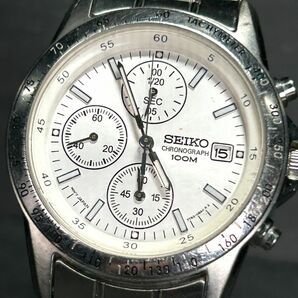 SEIKO セイコー クロノグラフ SND363PC 腕時計 クオーツ アナログ カレンダー ステンレススチール ホワイト文字盤 メンズ 新品電池交換済みの画像2