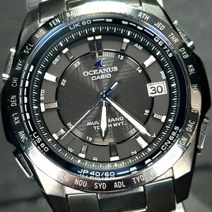 美品 CASIO カシオ OCEANUS オシアナス OCW-100TDJ-1A 腕時計 タフソーラー 電波ソーラー アナログ カレンダー チタニウム 動作確認済み