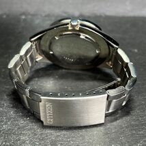 CITIZEN シチズン OXY オキシー 5518-L16649 メンズ 腕時計 アナログ クオーツ ラウンド デイト 回転ベゼル ブルー文字盤 新品電池交換済み_画像6