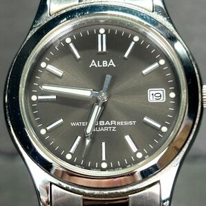 SEIKO セイコー ALBA アルバ V732-0L80 腕時計 クオーツ アナログ カレンダー ステンレススチール グレー文字盤 メンズ 新品電池交換済みの画像3