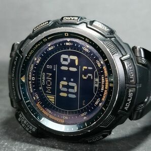 CASIO カシオ PROTREK プロトレック PRW-1300YJ-1 メンズ デジタル 電波ソーラー 腕時計 ビッグフェイス ブラック ラバーベルト 動作確認済の画像6