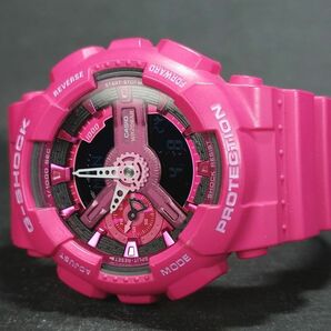 美品 CASIO カシオ G-SHOCK ジーショック GMA-S110MP-4A3 デジアナ 腕時計 ピンクマゼンタ ステンレス ラバーベルト 新品電池交換済みの画像6