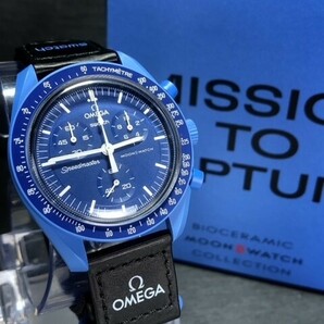 入手困難 新品 Swatch Omega スウォッチ オメガ S033N100 スピードマスター ミッション トゥ ネプチューン ムーンスウォッチ 腕時計の画像3