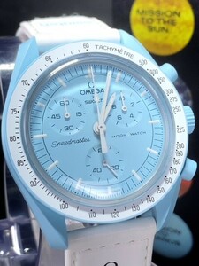 美品 Swatch × Omega Mission to Uranus スウォッチ × オメガ ミッション トゥ ウラヌス 腕時計 バイオセラミック SO33L100 高級腕時計