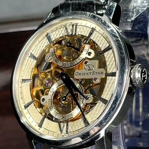 超美品 オリエント ORIENT Orient Star オリエントスター クラシックコレクション 自動巻き 機械式 腕時計 スケルトンシリーズ WZ0041DXの画像3