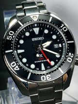 流通限定 新品 SEIKO セイコー PROSPEX プロスペックス SUMO スモウ ダイバースキューバ ソーラー 腕時計 GMT SBPK003 ブラック 黒_画像1