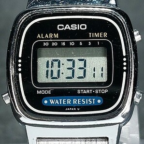 美品 CASIO カシオ クラシックスタンダード LA670WA-1A2 チプカシ デジタル 腕時計 ブラック文字盤 メタルベルト ステンレス 電池交換済みの画像1